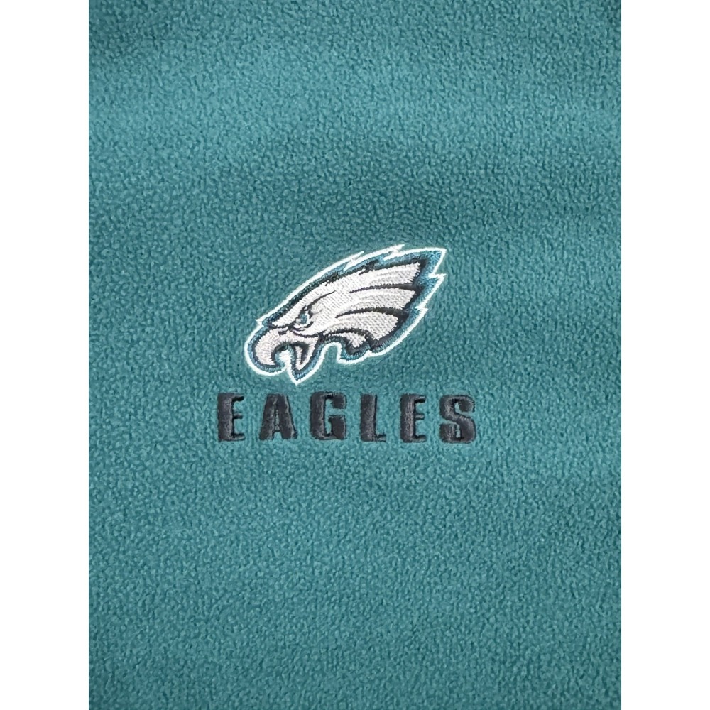 Y2K NFL Philadelphia Eagles Quarter 1/4 Zip Polyester Green XL Fleece Pullover - Picture 2 of 11